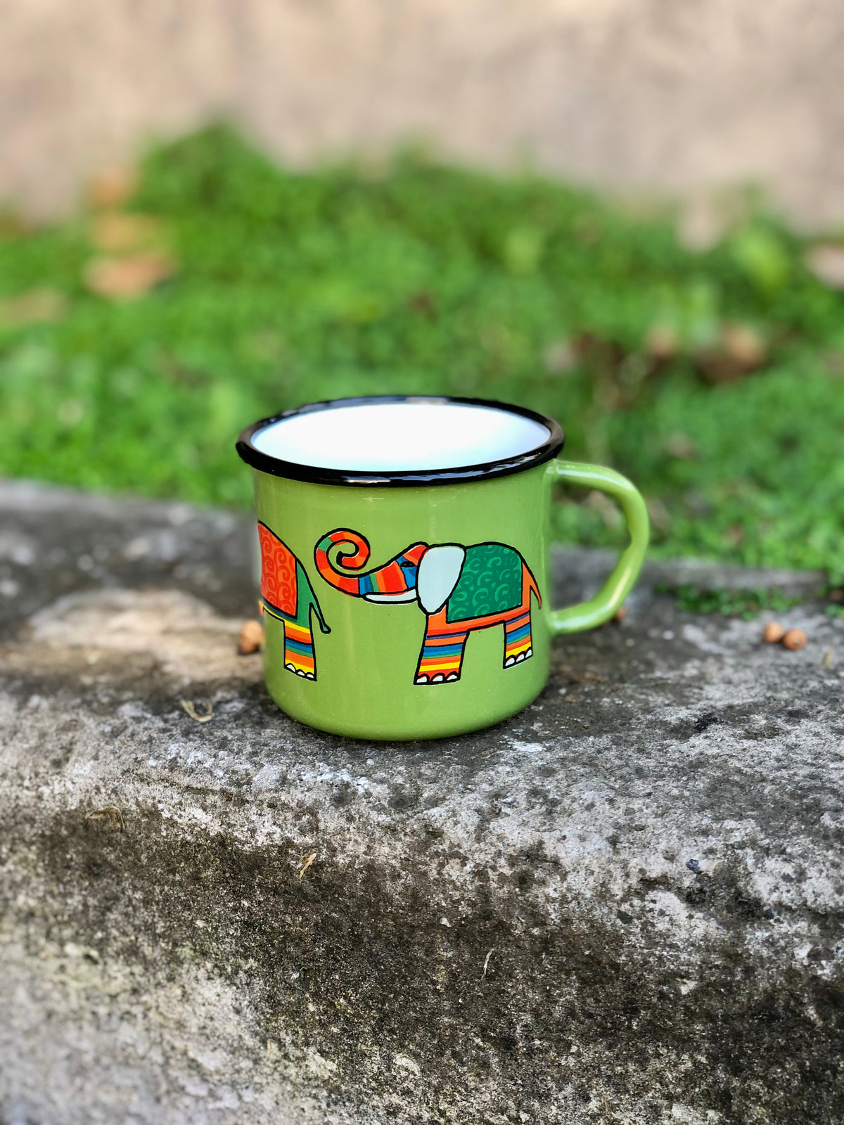 Tazones Enlozados Verde Vintage 230cc