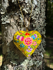 Corazones papel maché 3D