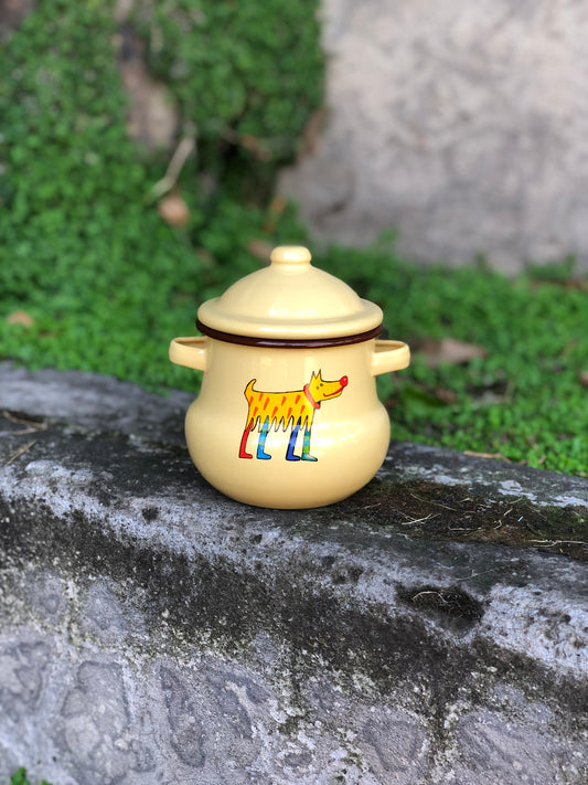Azucarero con agarraderas Amarillo vintage