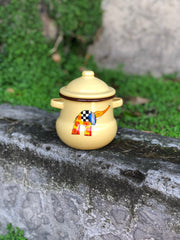 Azucarero con agarraderas Amarillo vintage