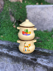 Azucarero con agarraderas Amarillo vintage
