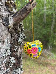 Corazones papel maché 3D chicos