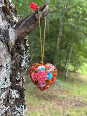 Corazones papel maché 3D chicos