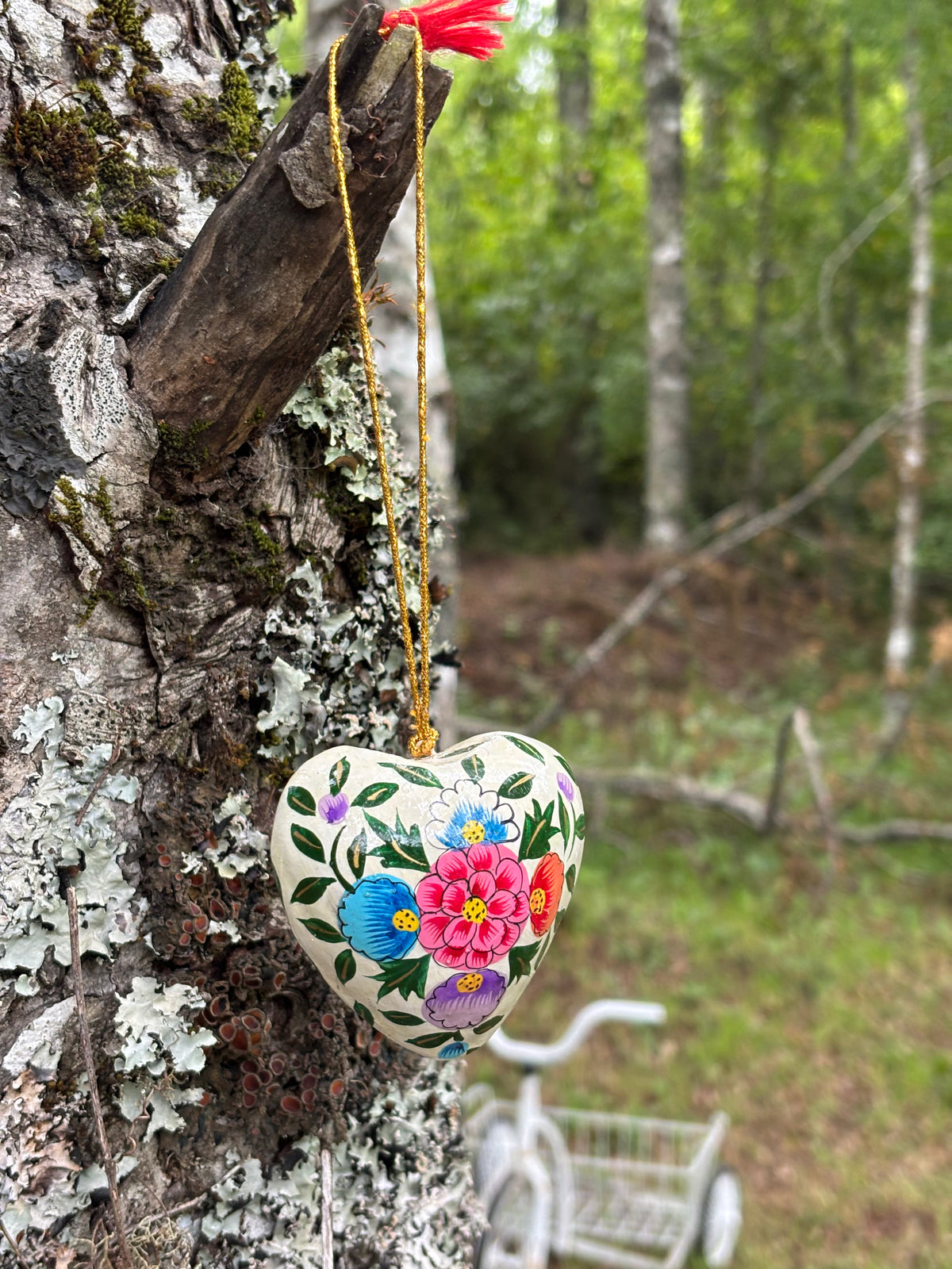 Corazones papel maché 3D chicos