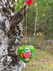 Corazones papel maché 3D chicos