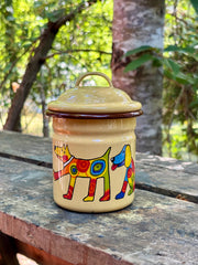 Azucareros enlozados Amarillo Vintage